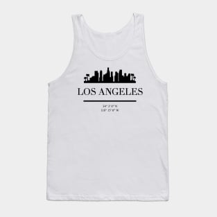 LOS ANGELES CALIFORNIA BLACK SILHOUETTE SKYLINE ART Tank Top